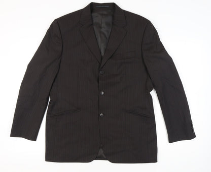 Next Men’s Brown 42R Pinstripe Wool Blend Blazer Jacket