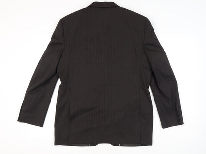 Next Men’s Brown 42R Pinstripe Wool Blend Blazer Jacket
