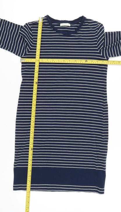 Whistles Women’s Blue Striped Jersey Shift Dress UK 12