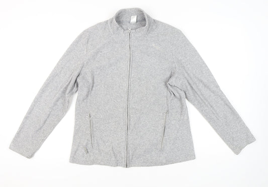 Decathlon Womens Grey Fleece Full Zip Jacket Size XL