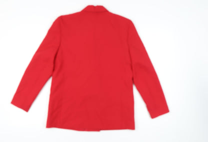 C&A Women Red Size 14 Double-Breasted Blazer Jacket
