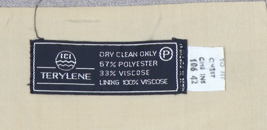 Mens UK Size 42 Finesse Regular Beige Suit Jacket