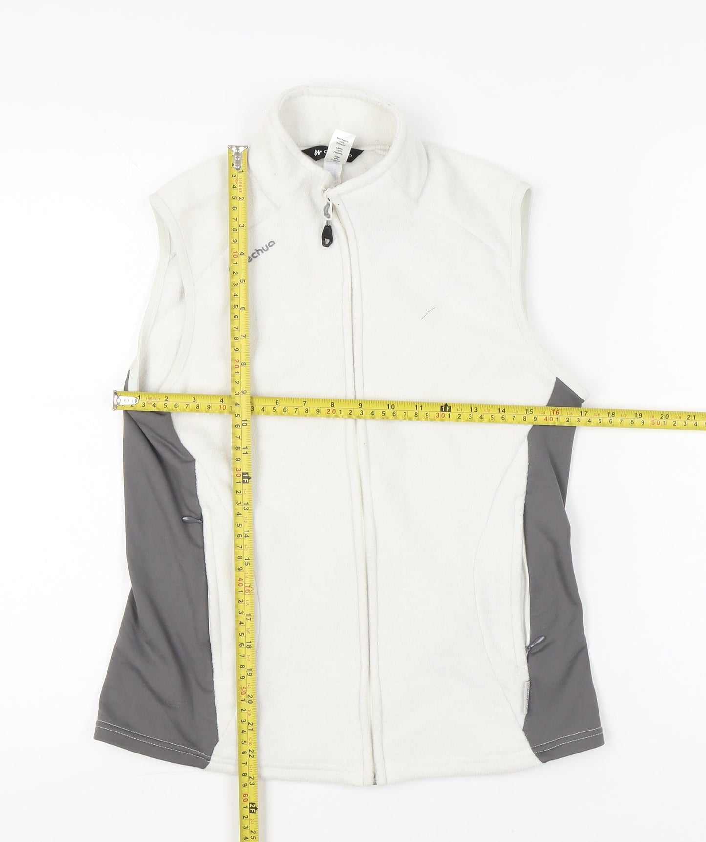 Quechua Womens White Fleece Waistcoat Bodywarmer Size 12