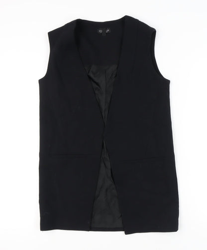 Topshop Women’s Black UK 8 Sleeveless Long Suit Waistcoat