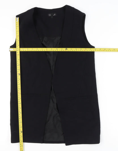 Topshop Women’s Black UK 8 Sleeveless Long Suit Waistcoat