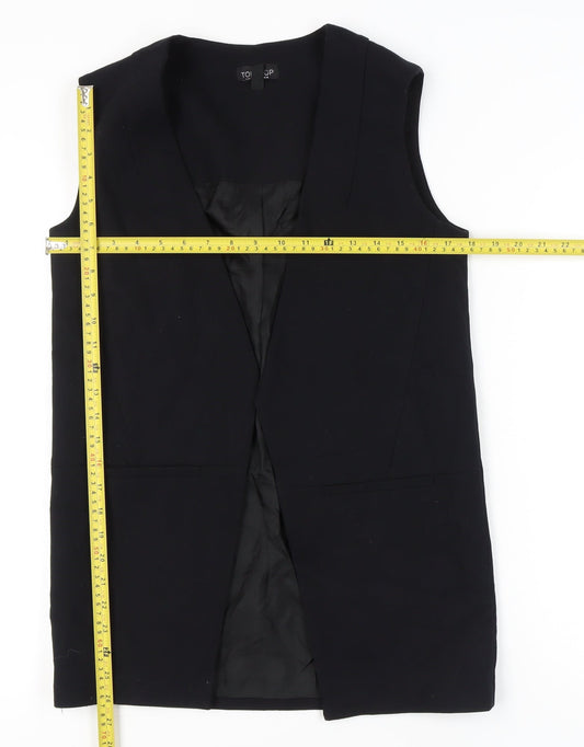 Topshop Women’s Black UK 8 Sleeveless Long Suit Waistcoat