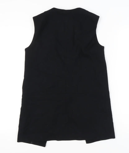 Topshop Women’s Black UK 8 Sleeveless Long Suit Waistcoat