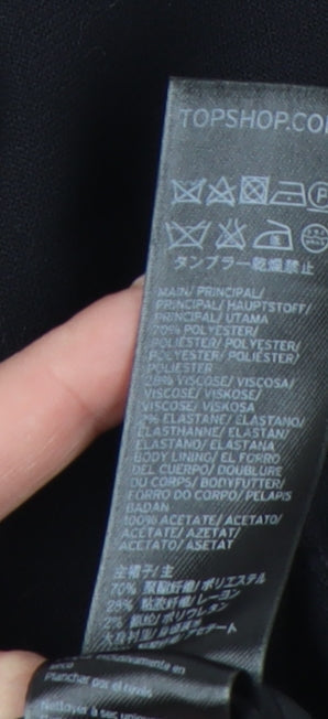 Topshop Women’s Black UK 8 Sleeveless Long Suit Waistcoat