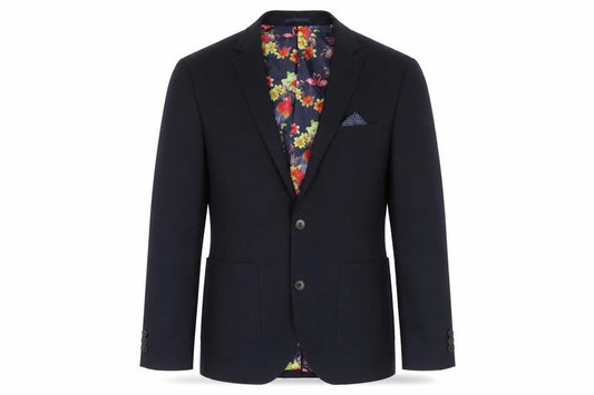Moss London Men's Blue Blazer Jacket 38 Regular Polyester Viscose