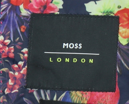 Moss London Men's Blue Blazer Jacket 38 Regular Polyester Viscose