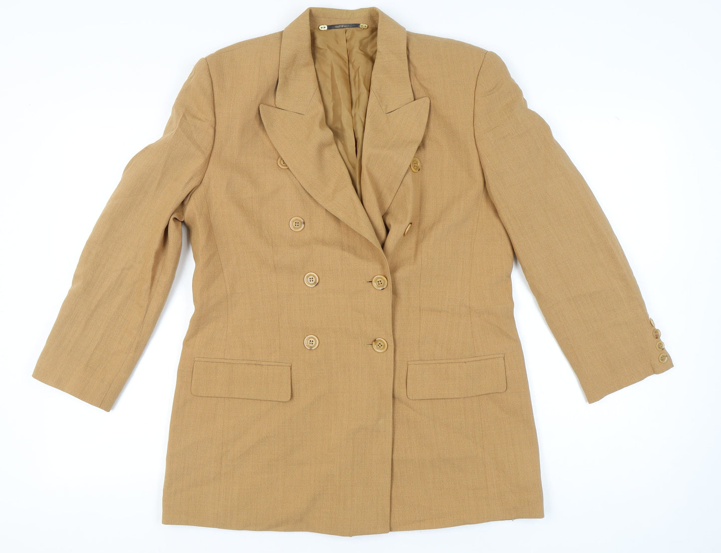 Your Sixth Sense Women’s Beige Wool Double-Breasted Blazer UK 14
