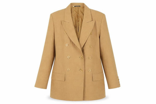 Your Sixth Sense Women’s Beige Wool Double-Breasted Blazer UK 14