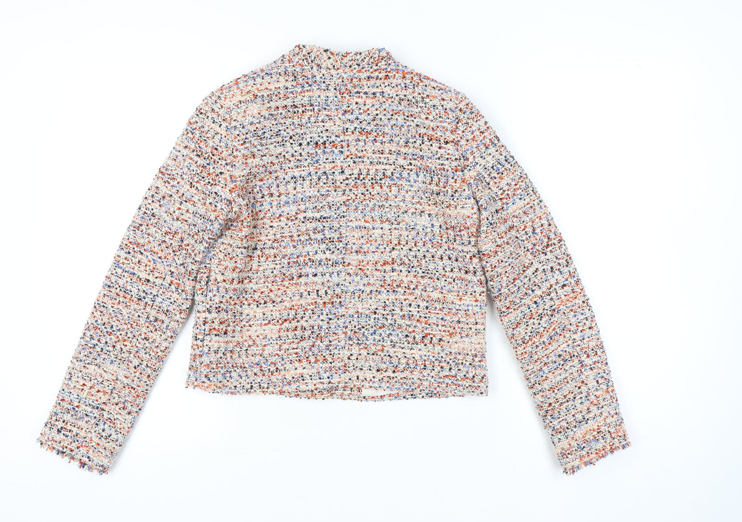 H&M Women’s Multicoloured Bouclé Cropped Suit Jacket Size 8