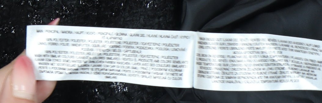 Primark Womens Black Bouclé Double-Breasted Blazer UK 12