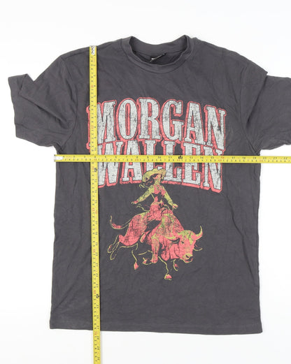 Primark Men’s Grey Morgan Wallen Graphic Band T-Shirt Size S