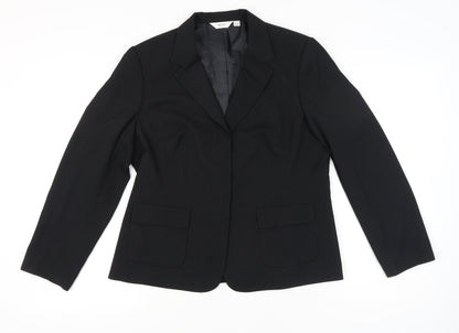Next Womens Black Pinstripe Blazer UK 18 Regular Fit Work Jacket
