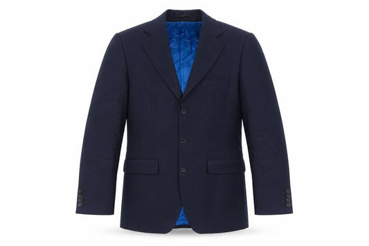 Charles Tyrwhitt Men's Blue 38R Wool Blazer Jacket Notch Lapel