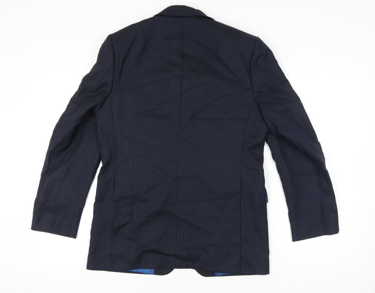 Charles Tyrwhitt Men's Blue 38R Wool Blazer Jacket Notch Lapel