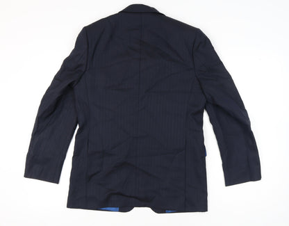 Charles Tyrwhitt Men's Blue 38R Wool Blazer Jacket Notch Lapel