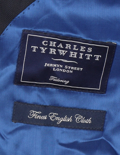 Charles Tyrwhitt Men's Blue 38R Wool Blazer Jacket Notch Lapel