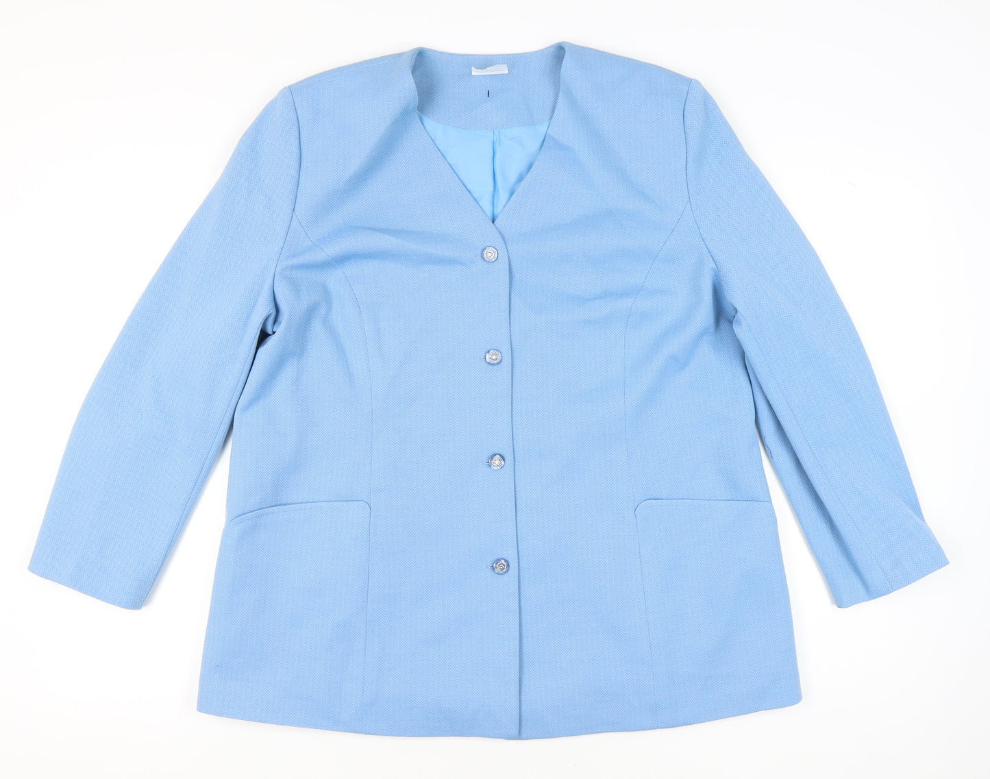Toddy of Sweden Womens Blue Size 18 Suit Jacket Four-Button Formal