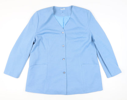 Toddy of Sweden Womens Blue Size 18 Suit Jacket Four-Button Formal