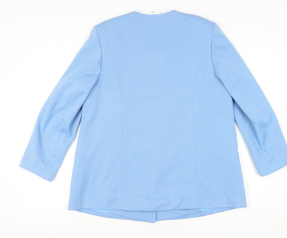Toddy of Sweden Womens Blue Size 18 Suit Jacket Four-Button Formal