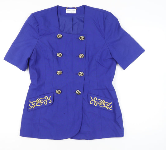 Berkertex Womens Blue Size 16 Double-Breasted Suit Jacket