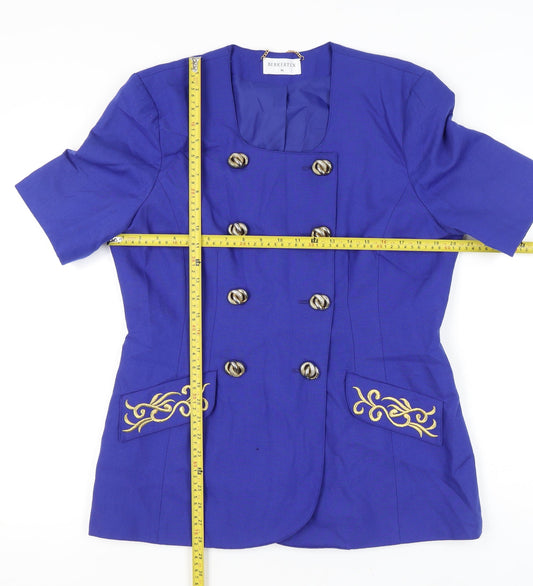 Berkertex Womens Blue Size 16 Double-Breasted Suit Jacket