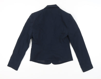 Topshop Women’s Blue Blazer UK 10 Regular Fit One Button Tailored Jacket