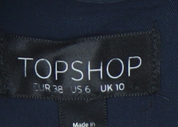 Topshop Women’s Blue Blazer UK 10 Regular Fit One Button Tailored Jacket
