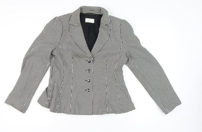 Élégance Paris Women's Black Houndstooth Blazer Size 12