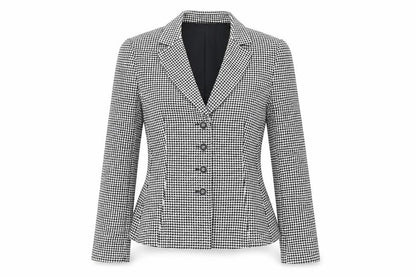 Élégance Paris Women's Black Houndstooth Blazer Size 12