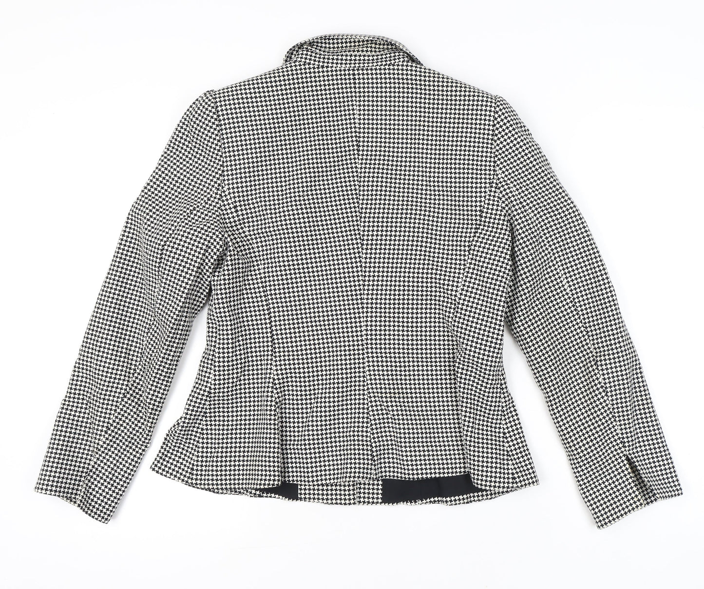 Élégance Paris Women's Black Houndstooth Blazer Size 12