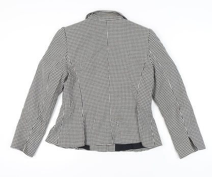 Élégance Paris Women's Black Houndstooth Blazer Size 12