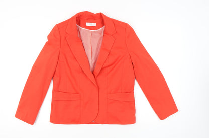 Wallis Petite Women's Red Blazer Jacket Size 12 Notch Lapel Tailored