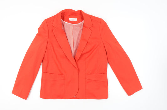 Wallis Petite Women's Red Blazer Jacket Size 12 Notch Lapel Tailored