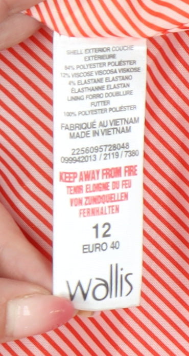 Wallis Petite Women's Red Blazer Jacket Size 12 Notch Lapel Tailored