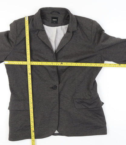 Oasis Women’s Grey Blazer Jacket L Regular Fit Business Casual