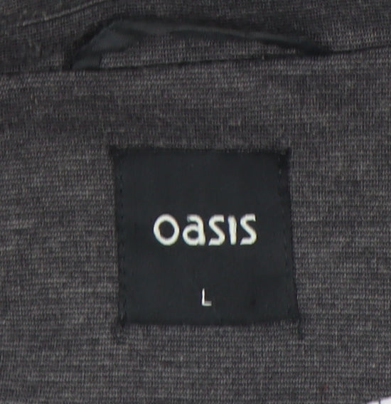 Oasis Women’s Grey Blazer Jacket L Regular Fit Business Casual