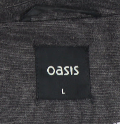 Oasis Women’s Grey Blazer Jacket L Regular Fit Business Casual