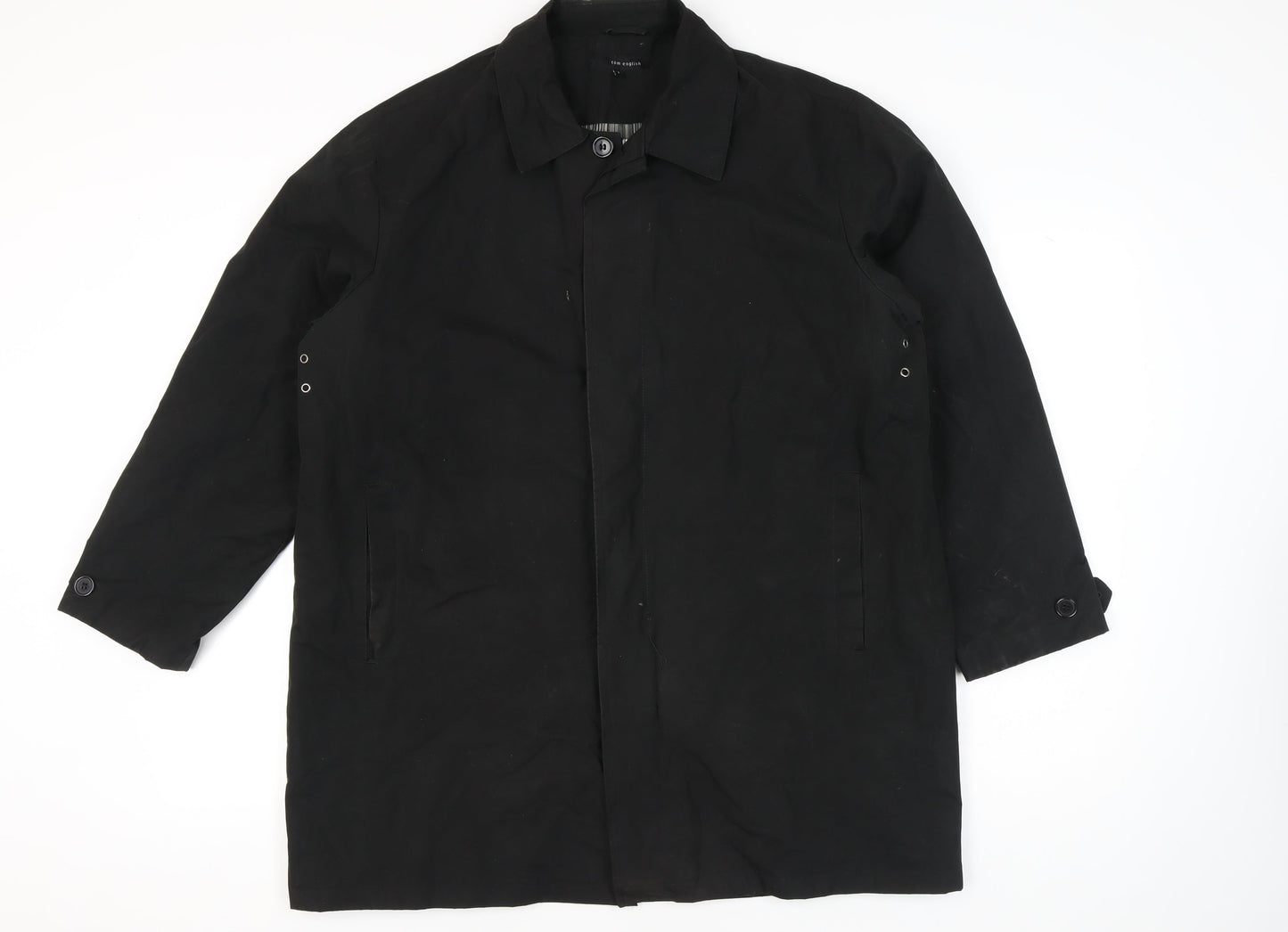 Mens UK Size L Tom English Black Overcoat