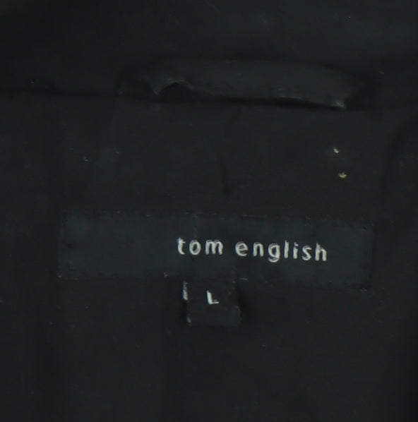 Mens UK Size L Tom English Black Overcoat