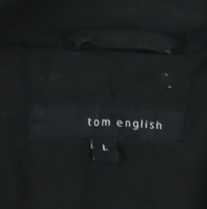 Mens UK Size L Tom English Black Overcoat