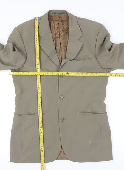 Burton Menswear Men's Beige 38in Blazer Jacket Wool Blend Regular Fit
