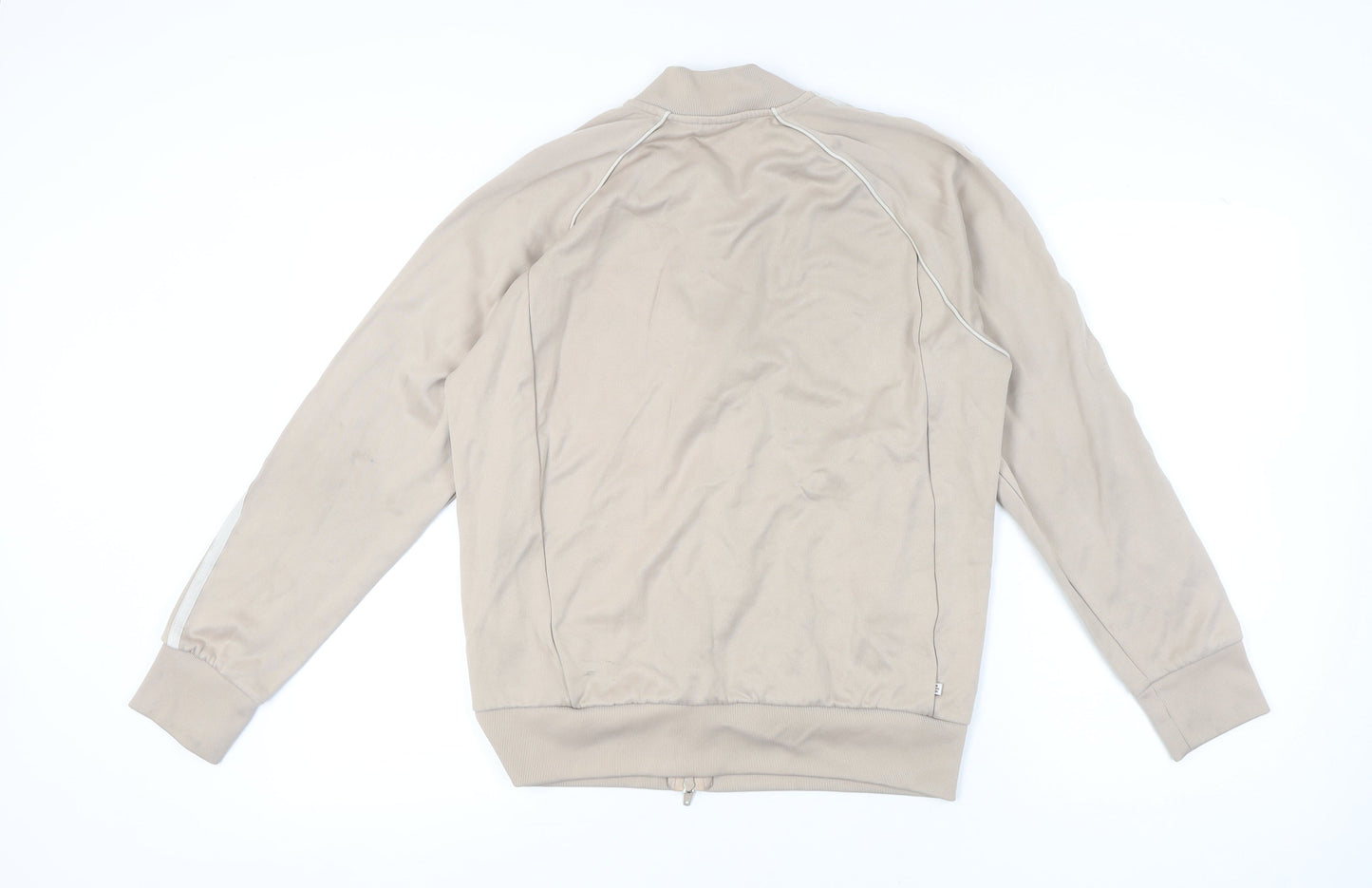 Adidas Women’s Beige Full Zip Sweatshirt Size L Logo Sports Jacket