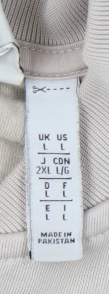 Adidas Women’s Beige Full Zip Sweatshirt Size L Logo Sports Jacket