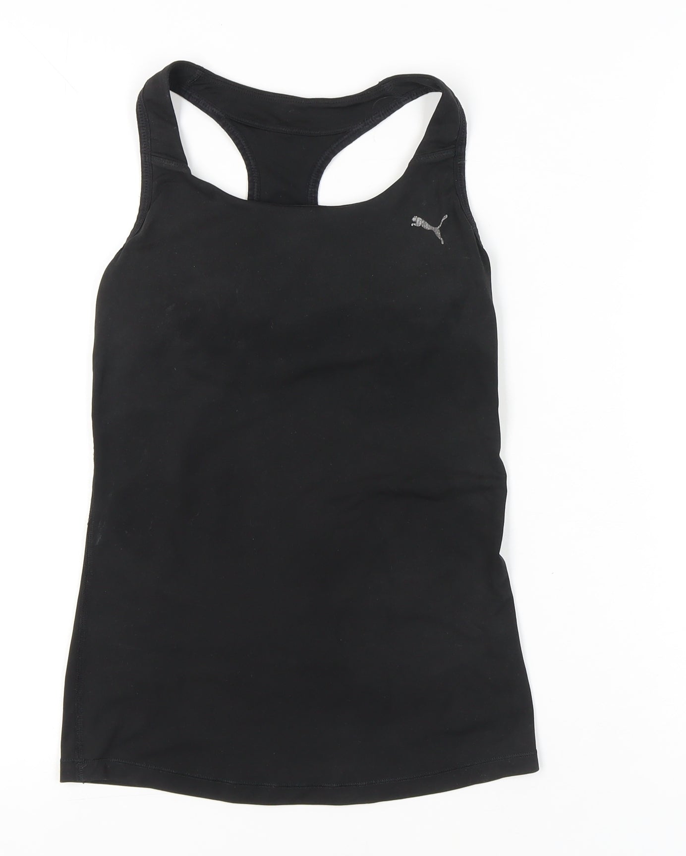 Puma Womens Black Racerback Tank Top Slim Fit Sports Vest S