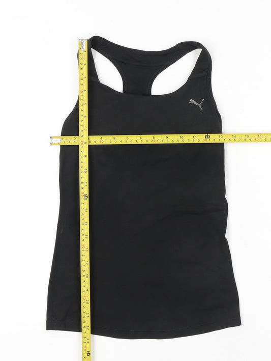 Puma Womens Black Racerback Tank Top Slim Fit Sports Vest S