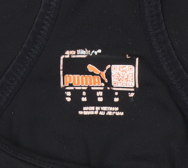 Puma Womens Black Racerback Tank Top Slim Fit Sports Vest S